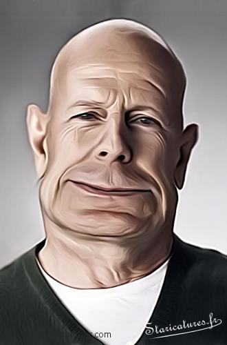 Bruce Willis Carte postale caricaturale de Bruce Willis