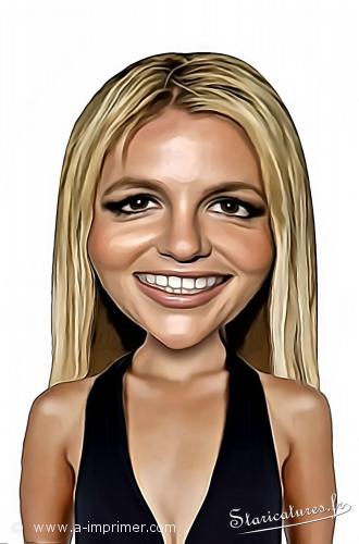 Carte postale caricaturale de Britney Spears