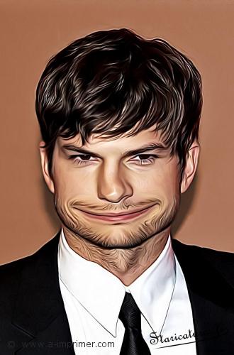 Ashton Kutcher Carte postale caricaturale de Ashton Kutcher