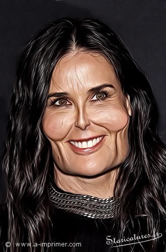 Demi Moore Carte postale caricaturale de Demi Moore