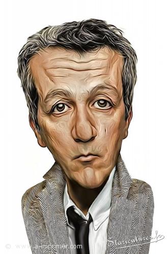Alain Chabat Carte postale caricaturale de Alain Chabat