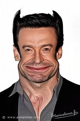 Hugh Jackman Carte postale caricaturale de Hugh Jackman