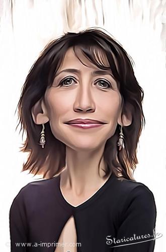 Sophie Marceau Carte postale caricaturale de Sophie Marceau