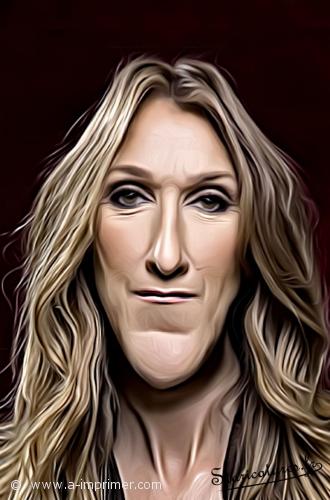 Céline Dion Carte postale caricaturale de Céline Dion