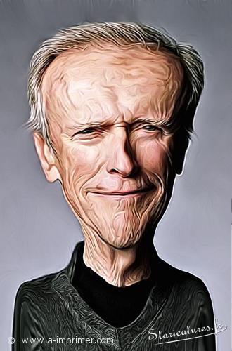 Clint Eastwood Carte postale caricaturale de Clint Eastwood