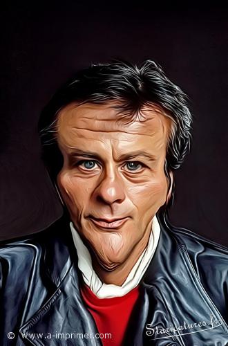 Alain Delon Carte postale caricaturale de Alain Delon