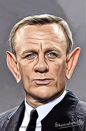 Daniel Craig Carte postale caricaturale de Daniel Craig