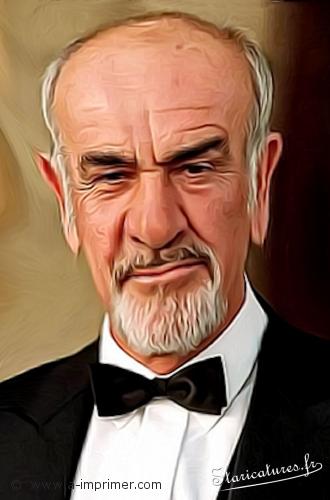 Sean Connery Carte postale caricaturale de Sean Connery