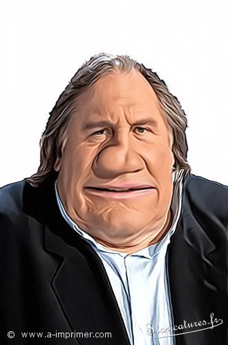 Gérard Depardieu Carte postale caricaturale de Gérard Depardieu