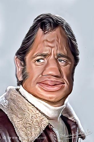 Jean-Paul Belmondo Carte postale caricaturale de Jean-Paul Belmondo