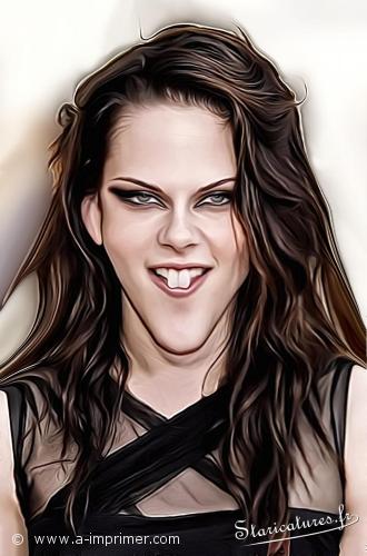 Kristen Stewart Carte postale caricaturale de Kristen Stewart