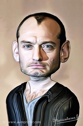 Jude Law Carte postale caricaturale de Jude Law