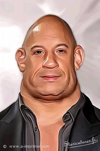 Vin Diesel Carte postale caricaturale de Vin Diesel