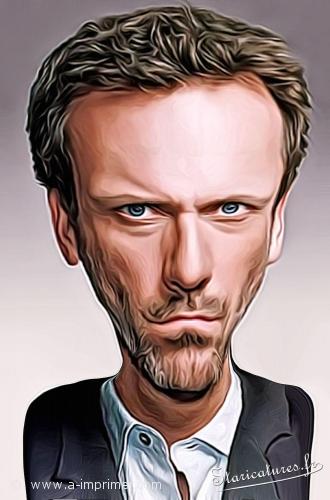 Hugh Laurie Carte postale caricaturale de Hugh Laurie