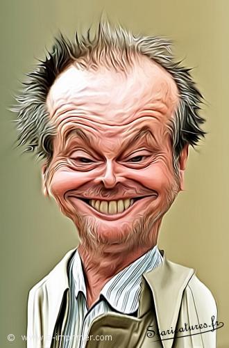Jack Nicholson Carte postale caricaturale de Jack Nicholson