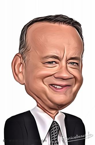 Tom Hanks Carte postale caricaturale de Tom Hanks