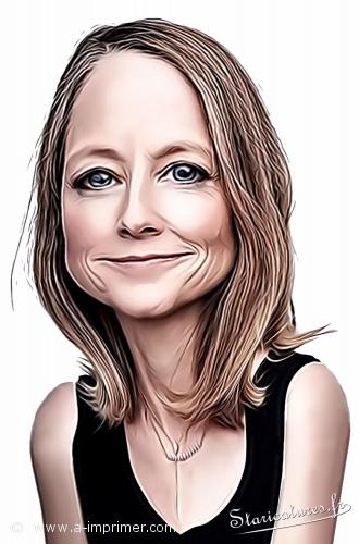 Jodie Foster Carte postale caricaturale de Jodie Foster
