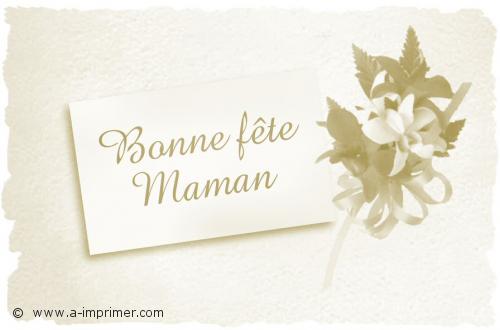 Fête des mères Carte postale d'une petite carte fleurie pour la fête des mères.