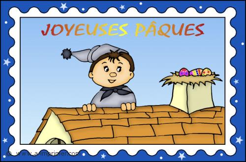 Joyeuses Pâques Cette carte postale pour souhaiter de joyeuses pâques.