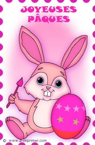 Lapin de Pâques Cette carte postale pour souhaiter de joyeuses pâques.