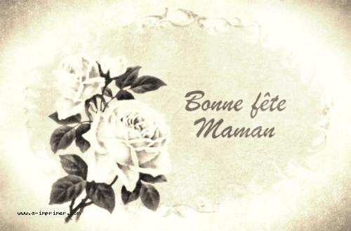 Carte postale d'un bouquet de roses blanches pour la fte des mres.
