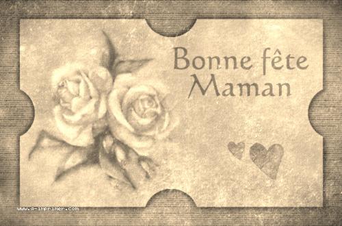Carte postale d'un bouquet de roses blanches pour la fte des mres.