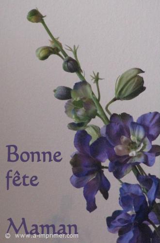 Maman Des jolies fleurs bleues pour souhaiter une bonne fête maman.