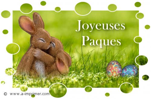 Des lapins et des oeufs pour souhaiter de joyeuses paques