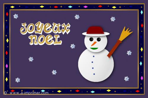 Joyeux Noël Carte postale d'un bonhomme de neige. Joyeux noël.