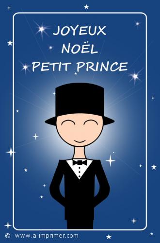 Carte postale joyeux nol pour un petit garon : Joyeux nol mon petit prince.