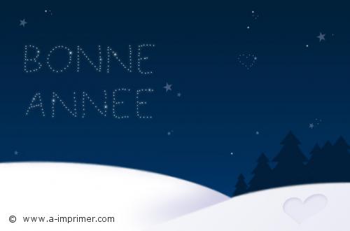 Bonne Année Carte postale Bonne Année 2021 : Montagnes enneigées.