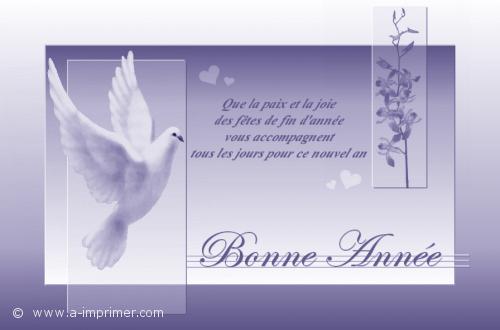 Bonne Année Carte postale Bonne Année 2021 : Colombe qui vole.