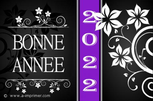 Bonne Année 2022 Carte postale fleurie, Bonne Année 2022
