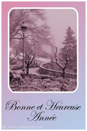 Bonne Année Carte postale Bonne Année 2021 : Parc enneigé.