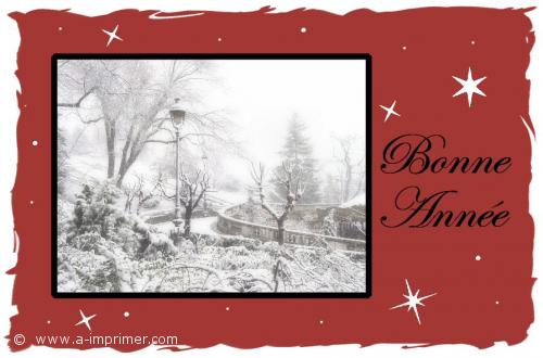 Bonne Année Carte postale Bonne Année 2021 : Montagnes enneigées.