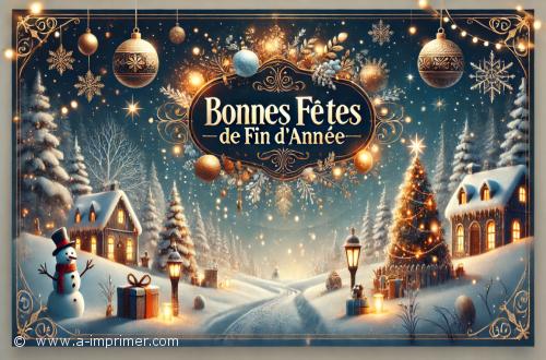 Bonnes Fêtes Carte postale pour souhaiter de bonnes fêtes de fin d'année
