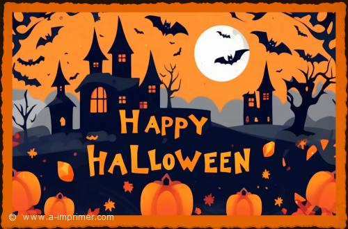Happy Halloween Carte postale pour fêter un Joyeux Halloween