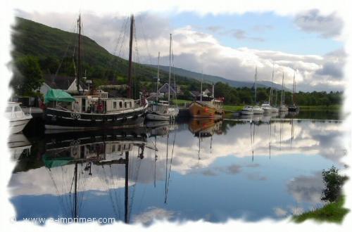 Ecosse Carte postale de bateaux en Ecosse.