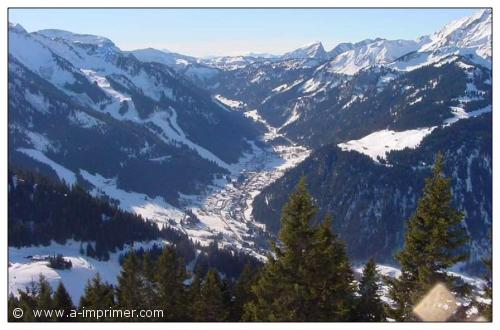 Carte postale des montagnes d'Avoriaz.