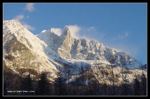 Carte postale des montagnes de Chamonix.