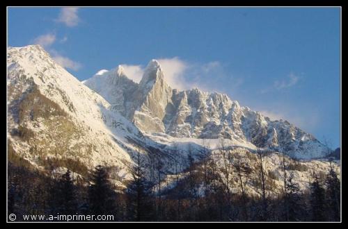 Carte postale des montagnes de Chamonix.