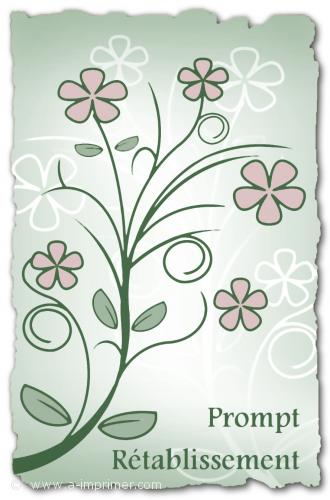 Des fleurs Des fleurs pour souhaiter un prompt rétablissement.