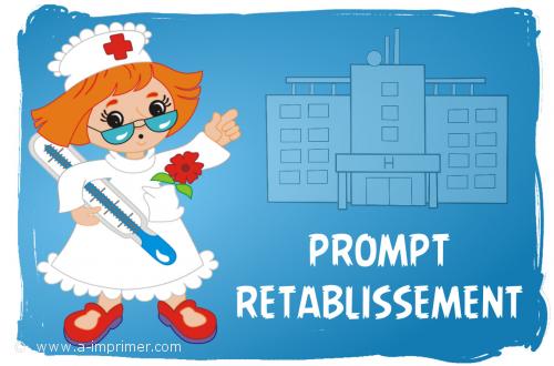 Infirmière Carte postale pour souhaiter un prompt rétablissement