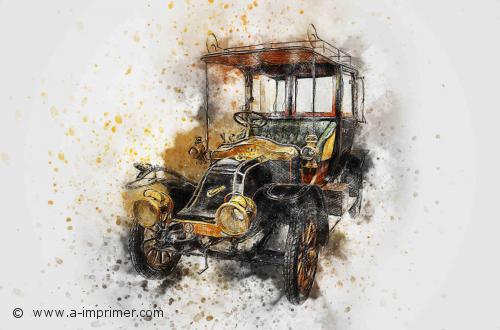 Vieille voiture Carte postale d'une vieille voiture